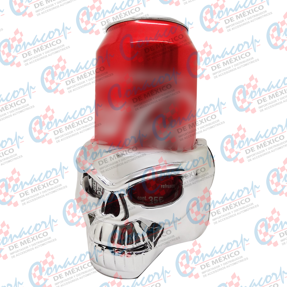 Porta Vasos Tipo Calavera Cromada